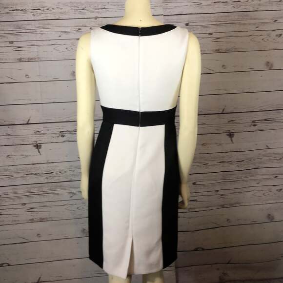 Tahari Arthur S. Levine Black & White Houndstooth Sheath Dress size 2 - Picture 8 of 12